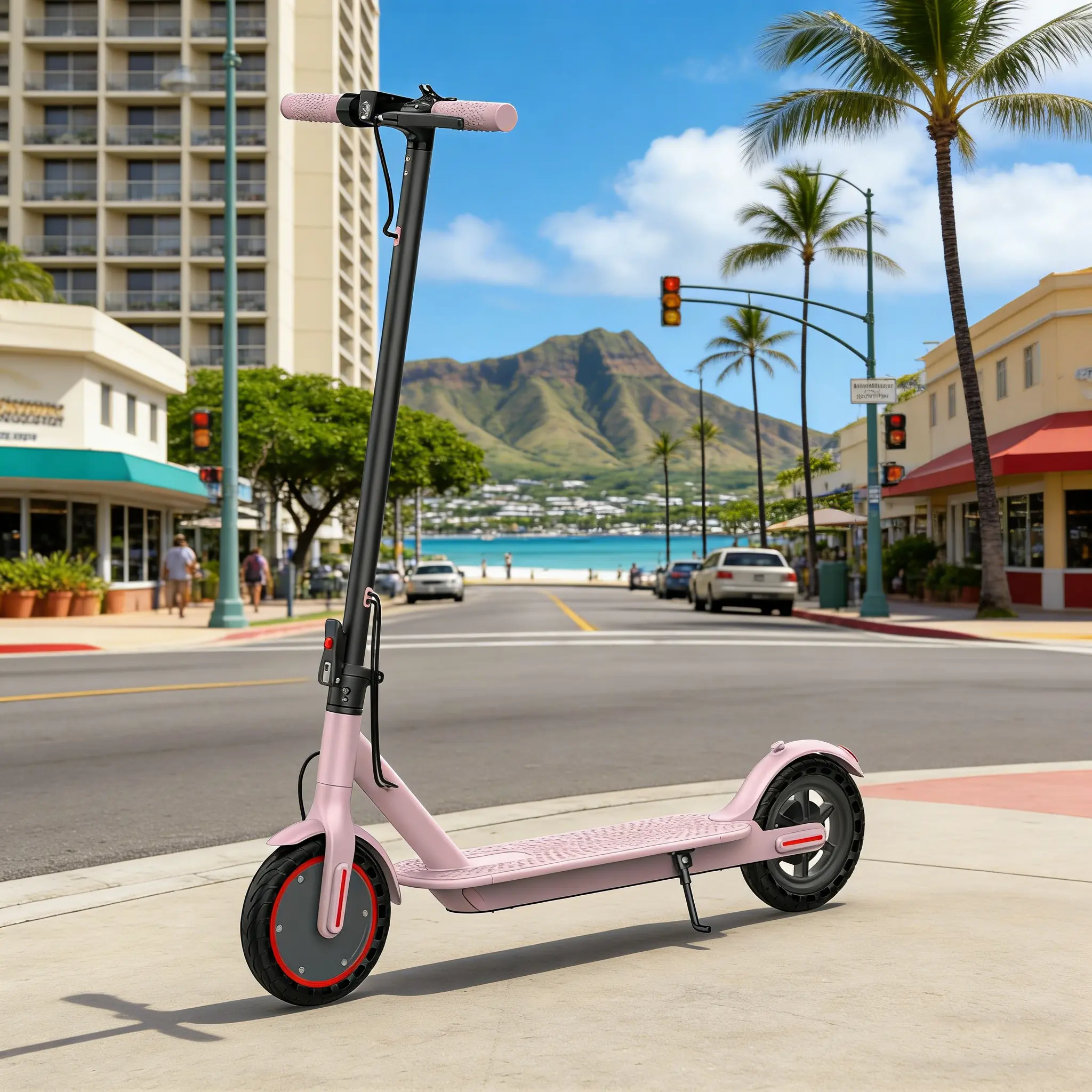 SummerWins Electric Commuting Folding Scooter - 8.5" Tires, 350W Motor, Up to 19MPH Max Speed, Portable with Light, Lock Prevents Loss, Suitable for Hiking/Light Outdoor Use, Ideal for Gifting Occasions, Commuting Scooter