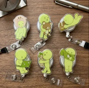 Little Green Green Guy Waterproof Badge Reels, Little Green Badge Reel, Kawaii Nurse Badge Reel, Little Green Accessory