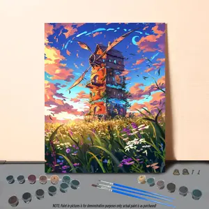 Anime Pattern Painting By Numbers Kit, 1 Set Frameless DIY Paint By Numbers Kit, Wall Art Decoration for Home Living Room Bedroom