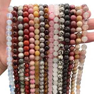 8MM Various Styles Natural Genuine Crystal Jade Gemstone Smooth Round Loose Beads For DIY Jewelry Making  Handmade Crafts Bracelet, Necklace, Earrings 15.5 Inches Long, Semi Precious Stone, Spacer beads Adjustable Beaded Design
