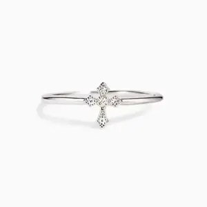 2026 New European and American Simple Cross Ring Women's High End Compact Mini Exquisite Fashion Design Jewelry