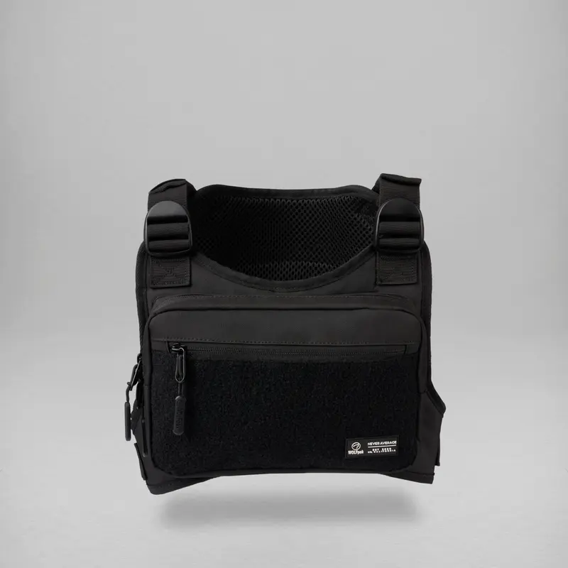 Men's Utility Chest Pack - Alpha Black, Multifunctional Chestbag, Oxford 900D Outdoor & Running Chest Bag with Range-Ready Holster