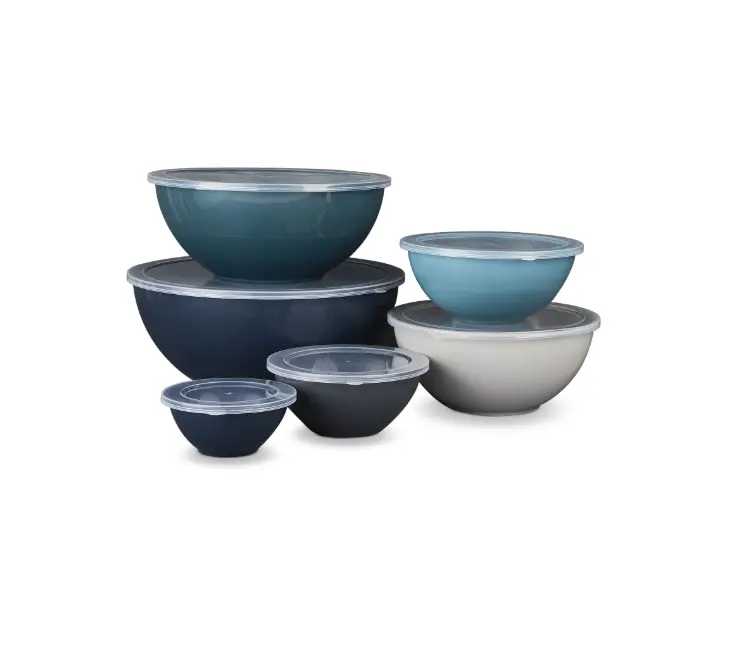 Blue 12-Piece Nesting Mixing Bowl Set - Tableware, Elegant Design for Versatile Use