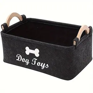 Foldable Pet Toy Storage Box, Collapsible Storage Bins, 1 Count Multifunctional Pet Toy Organizer with Handle, Pet Supplies for Dog & Cat Accessories