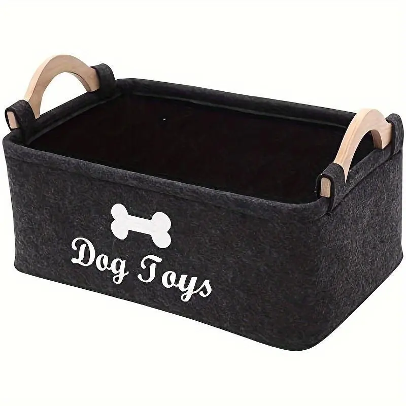 Foldable Pet Toy Storage Box, Collapsible Storage Bins, 1 Count Multifunctional Pet Toy Organizer with Handle, Pet Supplies for Dog & Cat Accessories, Folding Storage Bin