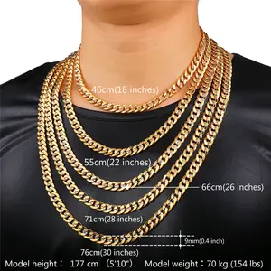 FaithHeart Fashion Cuban Link Chain Necklace for Men Women