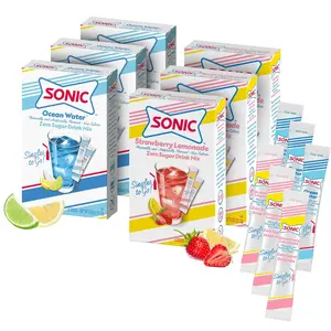 SINGLES TO GO! Sonic Drink Mix Variety Pack, 6 Boxes Total, Cherry Limeade, Strawberry Lemonade & Ocean Water, Convenient Zero Sugar Beverage Mix