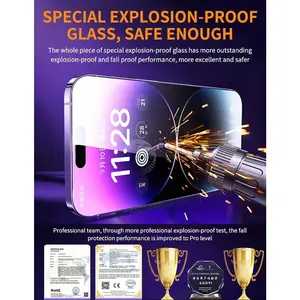 1-2pcs 8K Oleophobic Coating Dust free Installation Screen Protector For iPhone 13 11 12 14 Pro Max Mini X XR 15 Anti Spy Glass