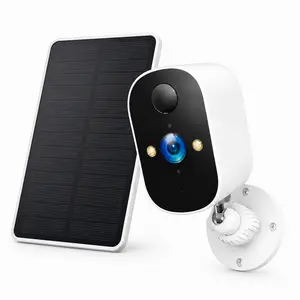 2K Solar Security Wireless Camera Outdoor,  2.4Ghz WiFi Battery Camera, 355° View Pan/Tilt Solar Camera with PIR Alarm, 2-Way Audio, Color Night Vision, IP65 Waterproof, Cloud & SD Storage