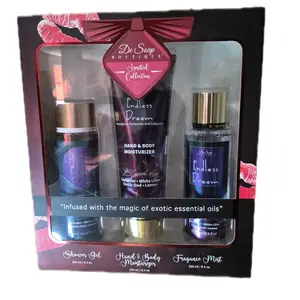 DrSoap Boutique Endless Dream Set Shower Gel Hand & Body Moisturizer Fragrance Mist Infused with Exotic Essential Oils