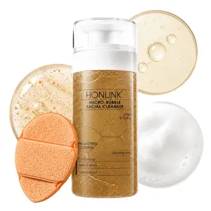 HONLINK Micro-Bubble Cleanser with Walnut Shell Powder + Oat Extract | Gentle Exfoliating Foam for Blackheads & Smooth Skin