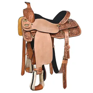 15 In Western Horse Saddle Leather Ranch Roping Cowboy Hilason | Tan