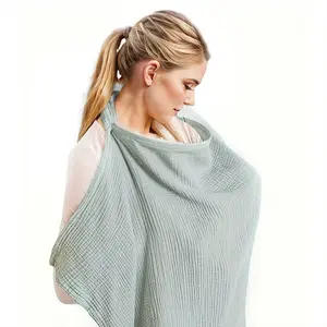 Universal Nursing Cover Shawl, Unisex Baby Breastfeeding Privacy Blanket, Multi-Purpose Sunshade Car Cover, Pure Color Fabric