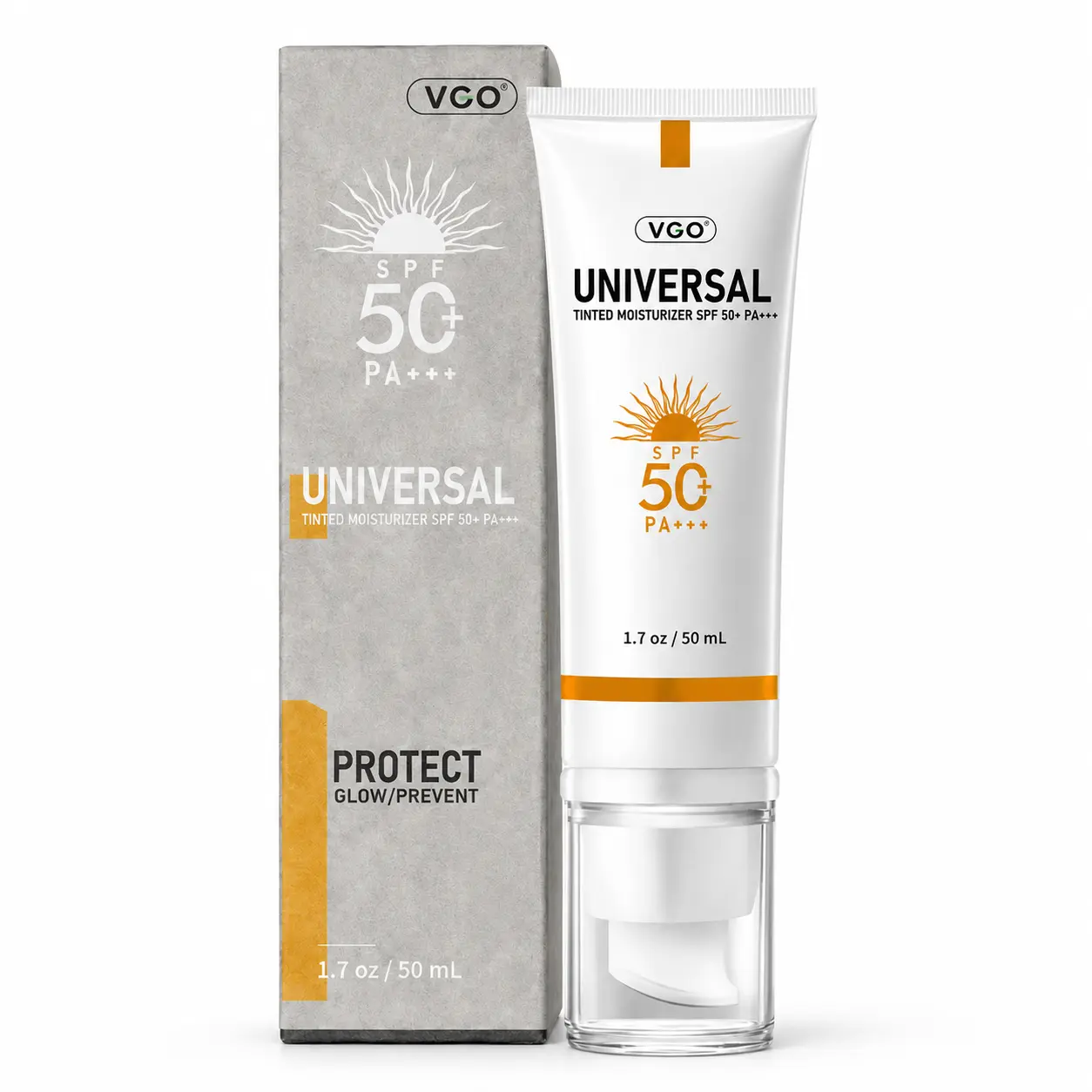 VGO Tinted Moisturizer SPF 50 | Lightweight Hydrating Face Makeup with Natural Coverage | Daily Sun Protection | Travel Essential for Adults | travel essentials | Uv Protection | Enhanced Protection