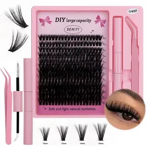 Natural Vegan Black Eyelash Clusters - 4 Length Sizes for Flawless Eyelashes - Makeup