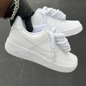 ALL WHITE 2.0 - White Sneakers with Thick Rope Laces and Perforated Design for Comfort and Style Footwear Shoe