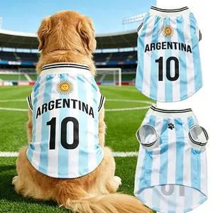 Dog Jersey Costume, Summer Cooling Mesh Fabric, Soccer Sportswear Team Jersey, Lightweight Football Casual Clothes for Dogs,