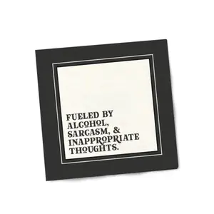 Funny Cocktail Napkins – “FUELED by ALCOHOL” – 20 Pack | Hilarious Disposable Paper Napkins for Parties, Bars, Weddings, Birthdays, Bachelorette & Adult Gatherings