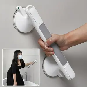 1 Pc No Drill Suction Grab Bar for Elderly, Non-Slip Reusable Safety Handrail, Wall Mount Shower Support Rail Fits Tile Glass Hard Plastic, Bathroom Toilet Kitchen Living Room Fall Prevention Hand Grips