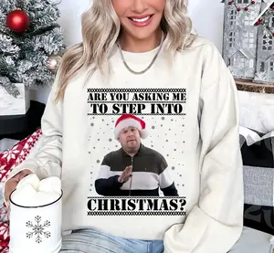 Step Into Christmas Smithy & Nessa T-Shirt, Funny Gavin and Stacey Xmas Tee, 90s Meme Top Secret Santa Sweatshirt