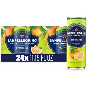 Sanpellegrino Italian Sparkling Drink Limonata, Sparkling Lemon, Orange, Grapefruit, Pomegrante Beverage, 24 Pack of 11.15 Fl Oz Cans