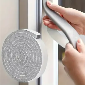 6 Rolls Self-Adhesive Insulation Foam Tape, 2m Per Roll, Soundproofing Door Window Seal Strip, Dustproof Sponge Sealing Strip