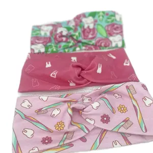 Dental Twist Headband Set - 3-Pack with Various Patterns, Soft Stretchy Cotton Jersey Fabric, One Size Fits Most