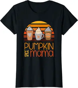 Womens Pumpkin Spice Season Mama Fall Autumn Gifts T-Shirt - 37B07WR857LD