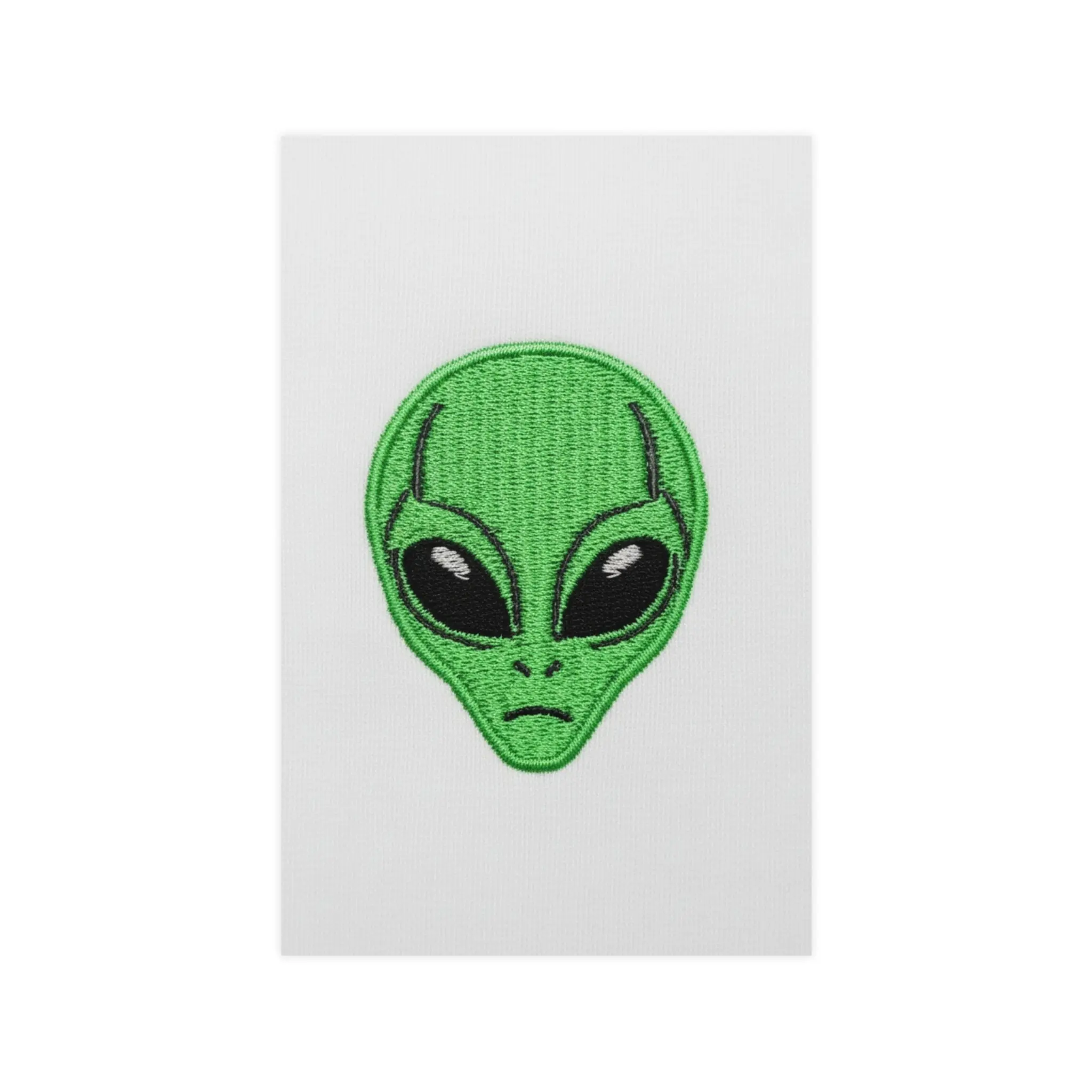 9″ x 11″ (Vertical) Lightweight Artistic Green Alien Head Matte Paper Poster - Horizontal Print Option, Home Decor Wall Art
