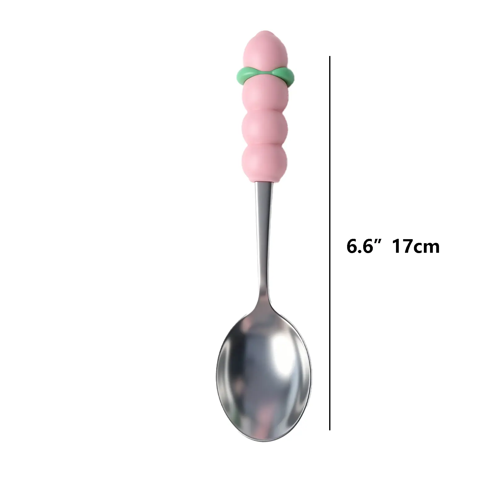Peach Shaped Dinner Spoon 17.5em - Pink