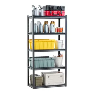VEVOR Storage Shelves,  2000 lbs, 5 Tier Garage Storage Shelving, 18" D x 36" W x 72" H Adjustable Metal Shelves for Garage Shelves Utility Rack Shelf, Ideal for Kitchen, Warehouse, Basement, Black