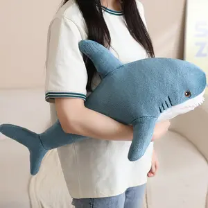 Fat version shark throw pillow doll plush toy Soft Stuffed Animal. Suitable for gift giving on children's birthdays, Valentine's Day, Mother's Day, Thanksgiving Day, Christmas Day and other festivals.