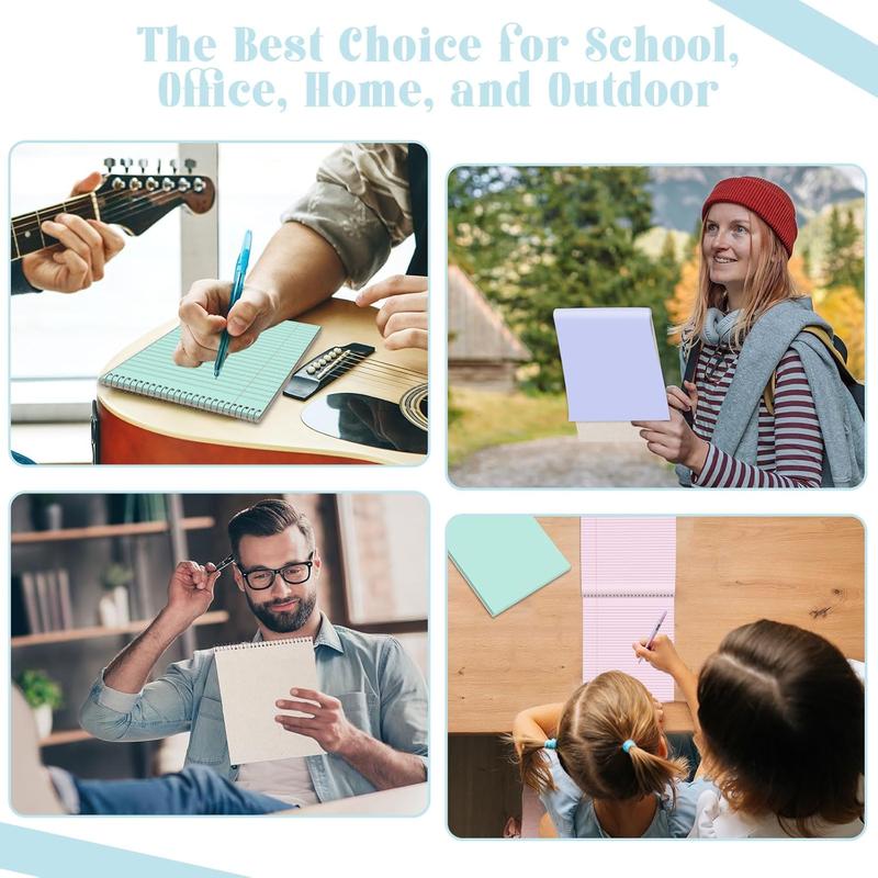 6 count Pastel Top Bound Spiral Notebooks 8.5" x 11" College Ruled Aesthetic Legal Pad Top Spiral Steno Pads Colored Paper Assorted Covers Spiral Notebook for Writing School Office Supplies