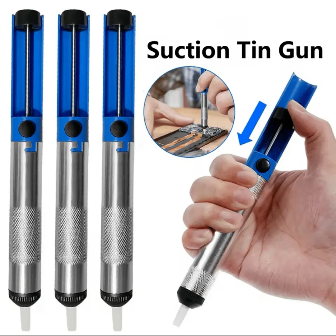 Blue Vacuum Desoldering Pump Solder Pen Tool Accessories, Efficient Lead-Free Removal Solution, Essential Repair Kit Component Handle