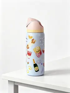 Owala The Cutest Owala Water Bottle Ever 32oz Insulated Stainless Steel Summer Picnic Art Leak-Proof Sippy Lid Portable Tumbler On-the-Go Drinkware Flasks Mug