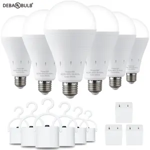 DEBAOBULB Warrenty Brand Cool White 9W 1200mAh Rechargeable LED Light Bulb with Hook for Home Power Failure & Outdoor Use 6000K Energy Efficient Emergency Lighting Outdoorfun ,Father's Day Gift