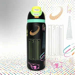 Rock On Retro Graffiti Owala 32oz FreeSip Water Bottle, Insulated Stainless Steel Drinkware Flask with Fun Peace Hand Print, Portable Flip Straw Sports Cup for Road Trips & Campus Life, Flasks
