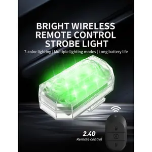 Car wireless LED light with remote control, high brightness wireless strobe light, USB charging RGBLED aircraft strobe light for cars, motorcycles, drones, trucks, bicycles, etc., Fun Car Lightweight Folding Ebike