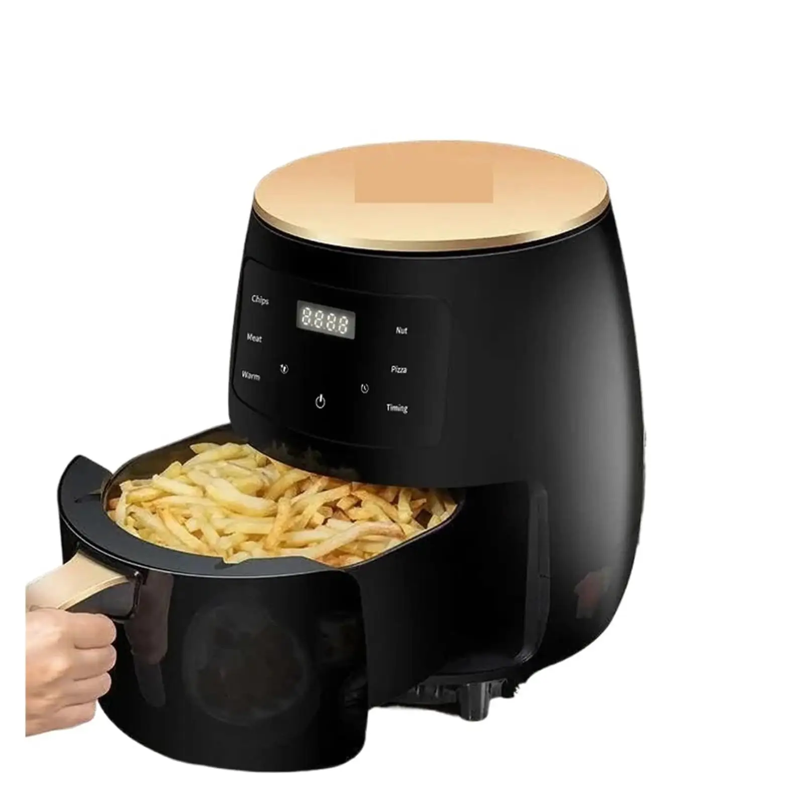 Digital Air Fryer with Touchscreen - Oil-Free Low Fat Cooker, 360° Rapid Air Technology for Fries/Chicken, Auto Shut Off & Timer