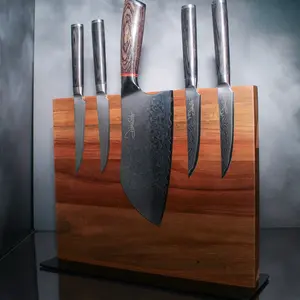 Magnetic Knife Block for Easy Storage and Organization in Kitchen - Kitchen Knives Wood Sturdy Stylish