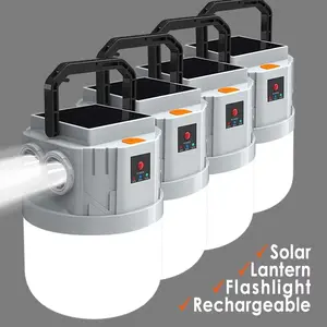 Solar Lanterns - Buy 1 Get 1 Free, LED Camping Charging Tent Lights 1600mAh Flashlight with 3 Lighting Modes, Lightweight Portable Solar Panel