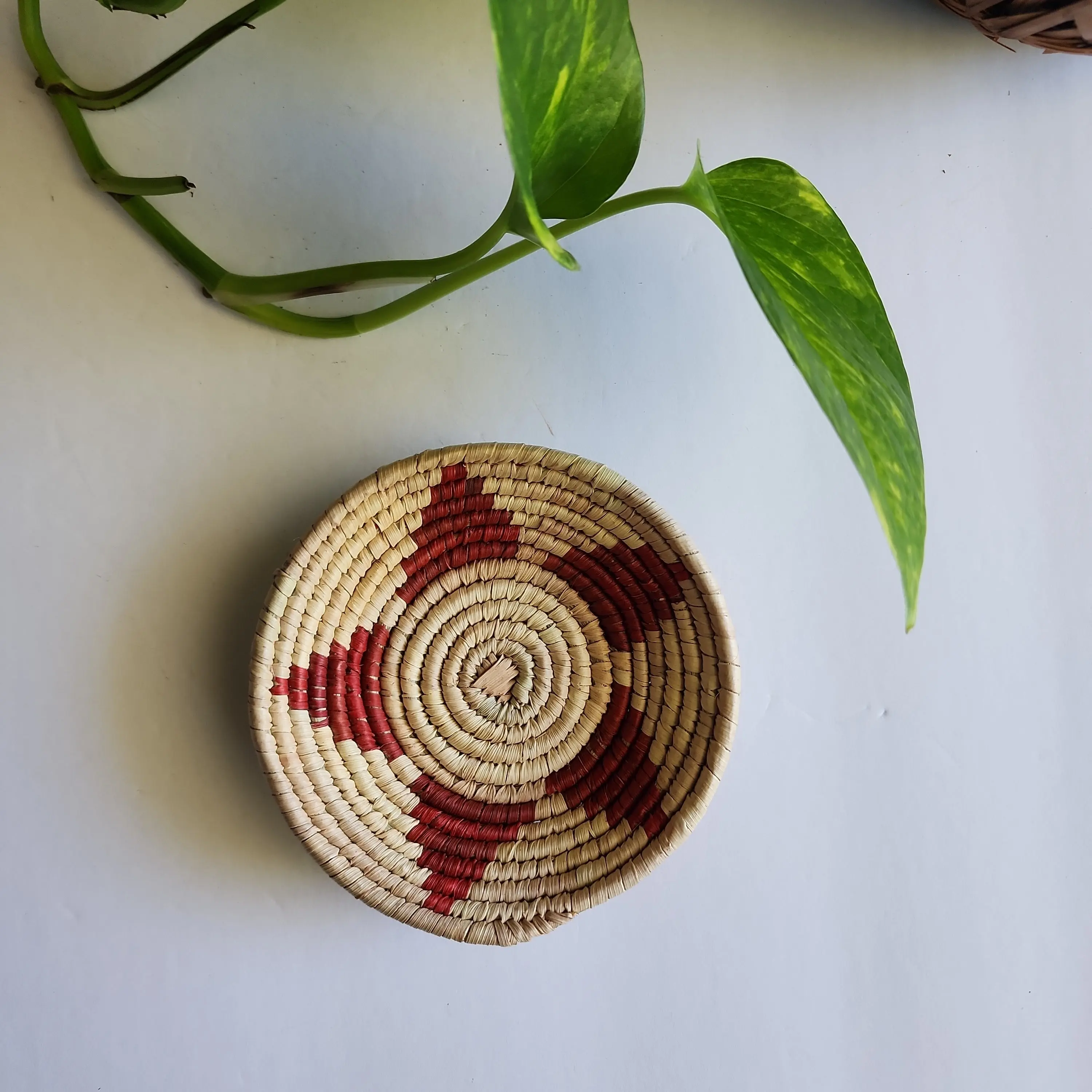 Southwest Handwoven Trinket Basket | 3-4 Inches | Authentic Native American Craftsmanship