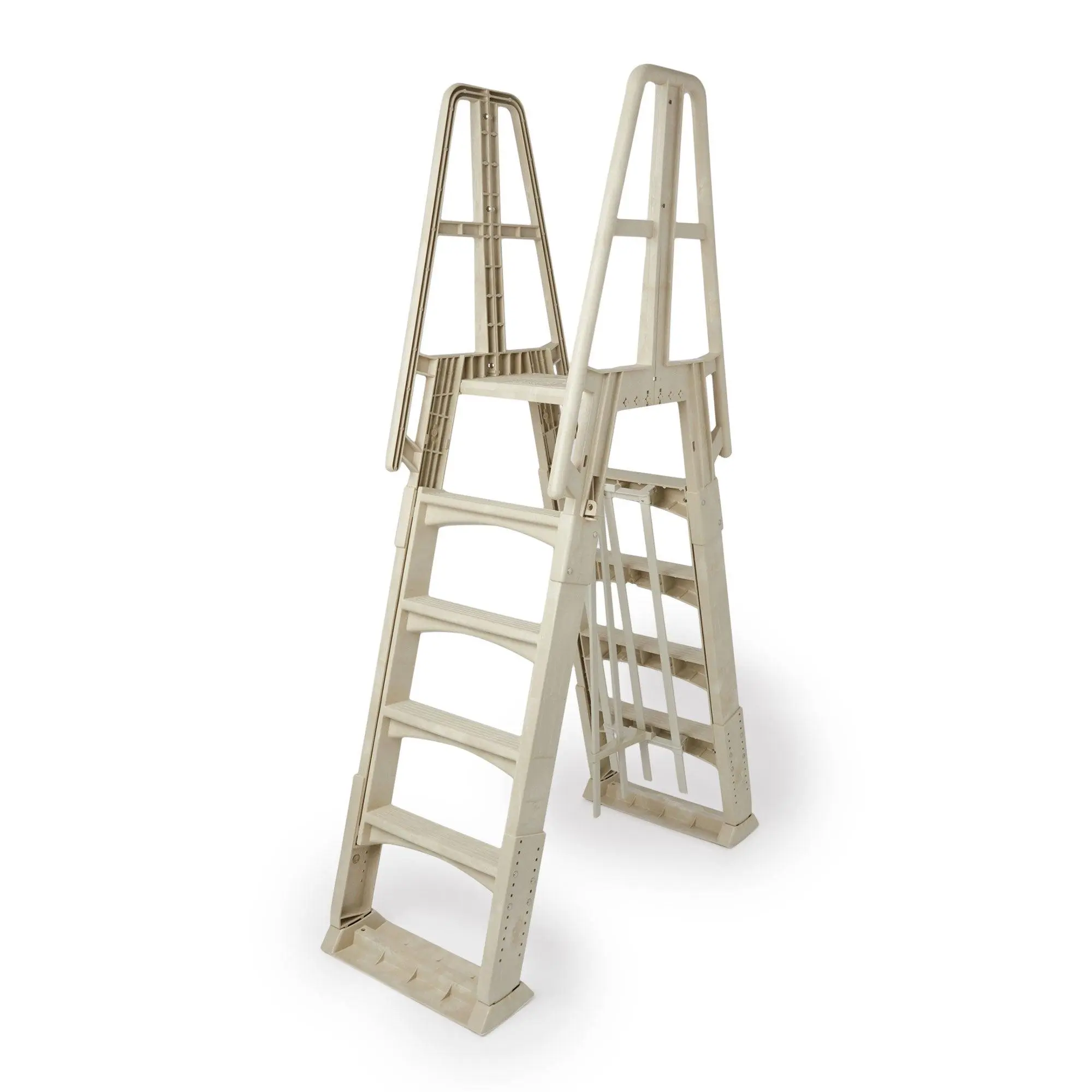 Vinyl Works SLA A Frame Above Ground Pool Ladder Steps with Slide Lock Barrier