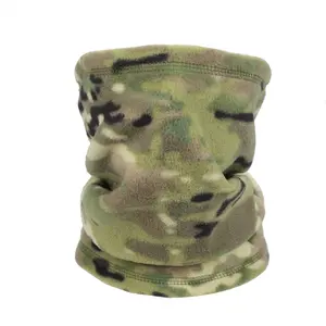 Camouflage Fleece Neck Warmer & Face Mask - Windproof Winter Ski Mask, Multifunctional Outdoor Neck Gaiter, Colors (FG Green Ruins/Embroidery), Elastic Fit for, Climbing, Training - Hand Washable