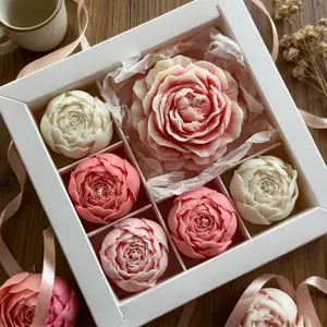 2-Pack Peony Flower and Bud Shape Silicone Candle Mould - Thickened Heat-resistant Flower Mould, Including Peony and Bud Design, Suitable for Wedding Gifts, Christmas Day Candle Making, Valentine's Day Gifts and Home Decoration, Molds