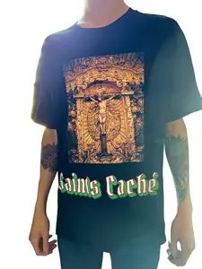 Jesus in Gold Luxe Drop Sleeve Tee 2023 Spring Collection Classic Man Fabric Graphic Fabric Graphic Menswear T-Shirt