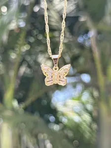 Virgen Mary Butterfly Necklace