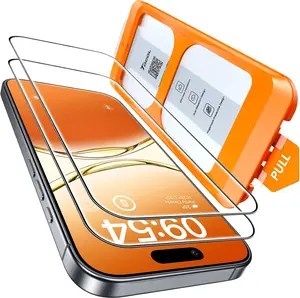 For iPhone 17 Screen Protector 6.3 inch 9H Hardness Military Grade Shatterproof HD Tempered Glass for Full Coverage Protection 2 Pack