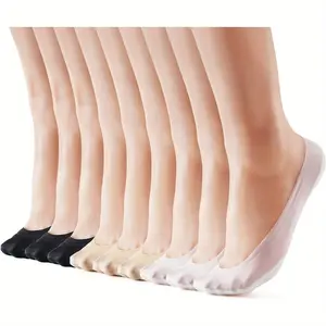 6-9 Pairs No Show Socks Women Nylon Ultra Low Cut Non-Slip Thin Liner Socks Invisible Hidden Socks for Flats