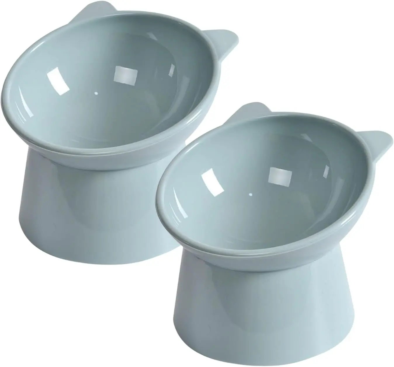 Slanted Elevated Bowl-Shaped Pet Feeder with Feeding Tray, Thickened ABS Food-Grade Plastic, Large Diameter, Anti-Tip, Neck Protection, Anti-Vomiting, Whisker-Friendly, Easy-to-Clean, Ideal for Dogs/Cats, Indoor-Outdoor Use, Not Smart Devices, Anti-Spill
